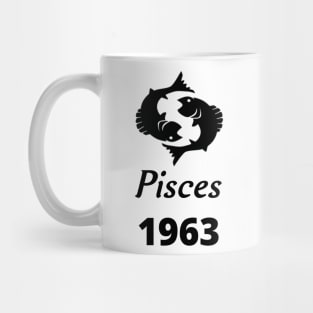 Black Zodiac Birthday Pisces 1963 Mug